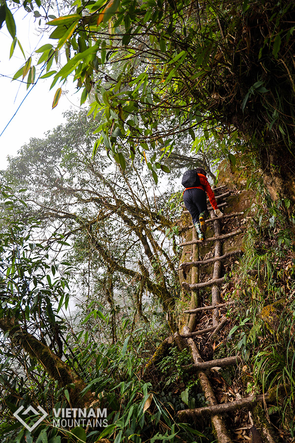 The mysterious ladder in Ngu Chi Son mountains