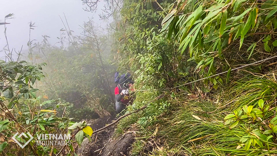 The mysterious ladder in Ngu Chi Son mountains